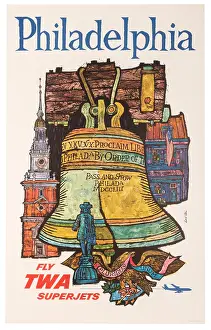 Fly TWA Philadelphia Poster