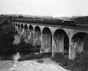 Facial Expression Prints: The Flying Scotsman Express Train Crossing Croxdale Viaduct September 1928
