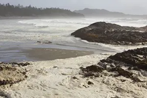 Foam Forms On The Surface Of The Water At Chestermans Beach Near Tofino