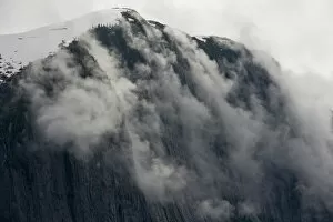 Dawn Gallery: Fog Rolls over Cliff, Misty Fjords, Alaska