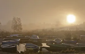 Images Dated 30th September 2011: Fog at Staffelsee Lake with Woerth Island near Seehausen, Murnau, Upper Bavaria, Bavaria, Germany