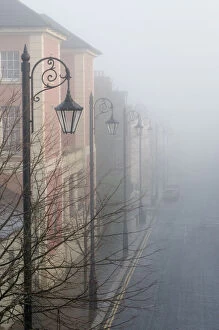 A foggy Londonderry street, from the city wall