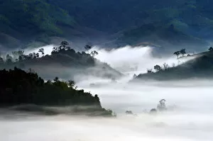 Thailand Gallery: Foggy mountain in Nan, Thailand