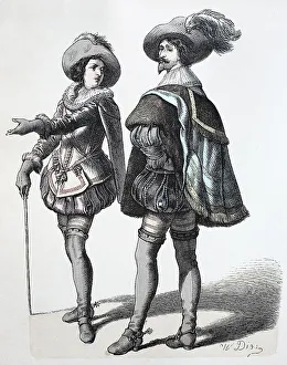 Images Dated 5th August 2019: Folk Costume, Clothing, History of Costumes, French Cavalry, 1670-1700, France, Historical