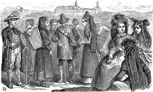 Folk Prints: Folk costumes from Thuringia, in 1870