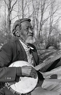 Banjo Prints: Folk Singer Playing Banjo