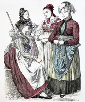 Baden Prints: Folk traditional costume, clothing