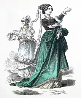 Folkloric Prints: Folk traditional costume, clothing