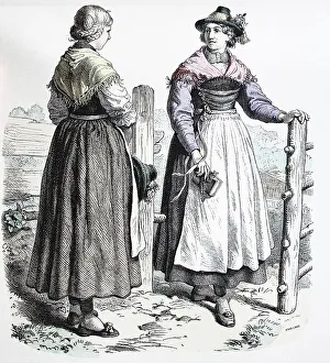 Images Dated 5th August 2019: Folk traditional costume, clothing, history of costumes, woman in traditional costume