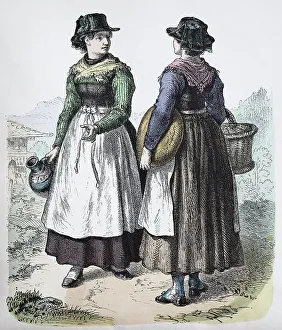 Images Dated 5th August 2019: Folk traditional costume, clothing, history of costumes, traditional costume from Rosenheim