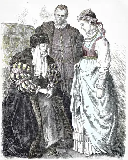 Images Dated 5th August 2019: Folk traditional costume, clothing, history of costumes, Polish noblemen in court costume