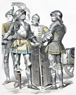 Images Dated 5th August 2019: Folk traditional costume, Clothing, History of costumes, Knight from Burgundy, France, 1470