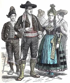 Images Dated 5th August 2019: Folk traditional costume, Clothing, History of costumes, Costume from Leon and Segovia, Spain