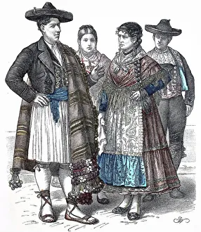 Images Dated 5th August 2019: Folk traditional costume, Clothing, History of costumes, Costume from Alicante and Zamora, Spain