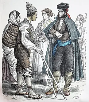 Images Dated 5th August 2019: Folk traditional costume, Clothing, History of costumes, Costume from Valencia and Granada, Spain