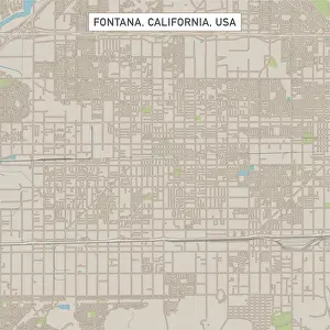 Fontana Prints: Fontana California US City Street Map