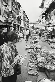 Singapore Prints: Food Stalls in Street Market