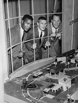 Football All-Americans View Model Train