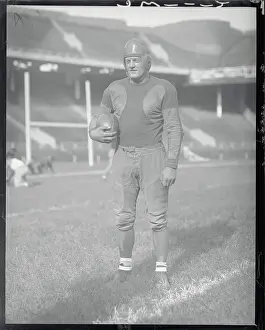 Lancaster Prints: Football Captain Posing with Ball