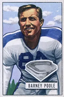 Prints of Bubblegum card (by the Bowman Gum Company) features American football player Barney Poole, of the New York Yanks, 1951. (Photo by Transcendental Graphics/Getty Images) Transcendental Graphics Prints: Football Card Of Barney Poole