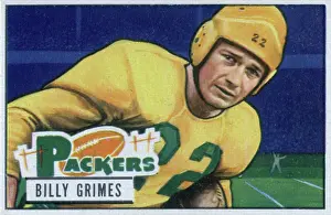 Prints of Bubblegum card (by the Bowman Gum Company) features American football player Billy Grimes, of the Green Bay Packers, 1951. (Photo by Transcendental Graphics/Getty Images) Transcendental Graphics Prints: Football Card Of Billy Grimes