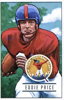 Prints of Bubblegum card (by the Bowman Gum Company) features American football player Eddie Price, of the New York Giants, 1951. (Photo by Transcendental Graphics/Getty Images) Transcendental Graphics Prints: Football Card Of Eddie Price