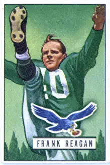 Prints of Bubblegum card (by the Bowman Gum Company) features American football player Frank Reagan, of the Philadelphia Eagles, 1951. (Photo by Transcendental Graphics/Getty Images) Transcendental Graphics Prints: Football Card Of Frank Reagan
