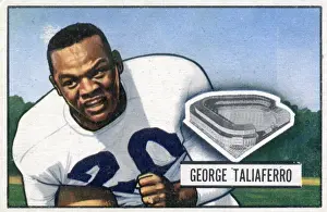 Prints of Bubblegum card (by the Bowman Gum Company) features American football player George Taliaferro, of the New York Yanks, 1951. (Photo by Transcendental Graphics/Getty Images) Transcendental Graphics Prints: Football Card Of George Taliaferro