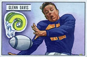 Prints of Bubblegum card (by the Bowman Gum Company) features American football player Glenn Davis, of the Los Angeles Rams, 1951. (Photo by Transcendental Graphics/Getty Images) Transcendental Graphics Prints: Football Card Of Glenn Davis