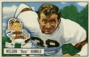 Prints of Bubblegum card (by the Bowman Gum Company) features American football player Hum Humble, of the Cleveland Browns, 1951. (Photo by Transcendental Graphics/Getty Images) Transcendental Graphics Prints: Football Card Of Hum Humble
