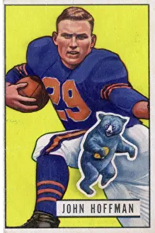 Prints of Bubblegum card (by the Bowman Gum Company) features American football player John Hoffman, of the Chicago Bears, 1951. (Photo by Transcendental Graphics/Getty Images) Transcendental Graphics Prints: Football Card Of John Hoffman