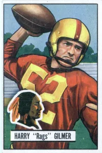 Prints of Bubblegum card (by the Bowman Gum Company) features American football player Rags Gilmer, of the Washington Redskins, 1951. (Photo by Transcendental Graphics/Getty Images) Transcendental Graphics Prints: Football Card Of Rags Gilmer