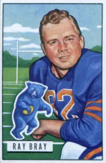 Prints of Bubblegum card (by the Bowman Gum Company) features American football player Ray Bray, of the Chicago Bears, 1951. (Photo by Transcendental Graphics/Getty Images) Transcendental Graphics Prints: Football Card Of Ray Bray