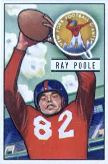 Prints of Bubblegum card (by the Bowman Gum Company) features American football player Ray Poole, of the New York Giants, 1951. (Photo by Transcendental Graphics/Getty Images) Transcendental Graphics Prints: Football Card Of Ray Poole