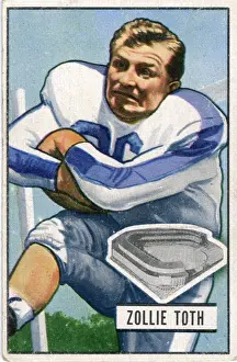 Prints of Bubblegum card (by the Bowman Gum Company) features American football player Zollie Toth, of the New York Yanks, 1951. (Photo by Transcendental Graphics/Getty Images) Transcendental Graphics Prints: Football Card Of Zollie Toth