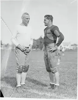 Providence Prints: Football Coach and Captain Conversing