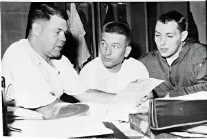 Football Coach Weeb Ewbank Instructing Players