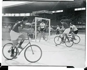 Football Cyclist at Net