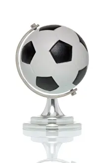 Balls Prints: Football globe, symbolic image for international soccer