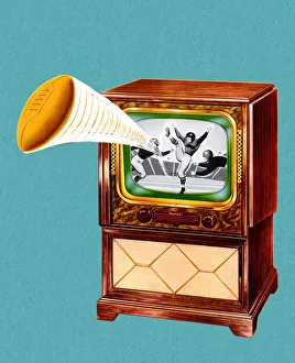 Illustration And Painti Gallery: Football Kick on TV