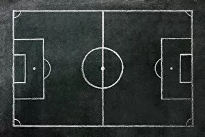 Images Dated 29th February 2012: Football pitch drawn on a chalkboard