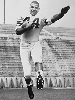 Football Player Ernie Davis in Play Stance