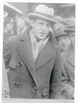 Football Player Red Grange Wearing Hat and Overcoat