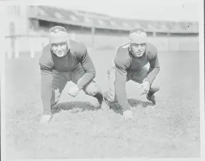 Newton Prints: Football Players John Hosking and Frank Lakz on Field
