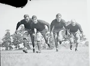 New Haven Prints: Football Players Running at Practice
