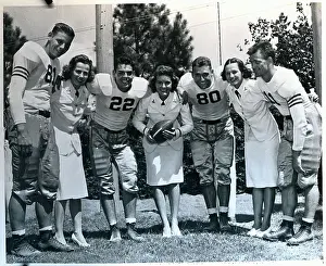 Chapel Hill Prints: Football Players With Women in Uniforms