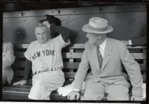 Ford C Prints: Ford Frick and Casey Stengel Chatting Before Game