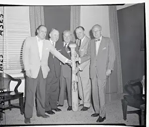 Ford C Prints: Ford Frick Posing With Baseball Representatives