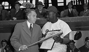 Ford C Prints: Ford Frick Presenting Award to Jackie Robinson
