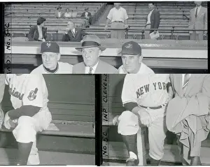 Ford C Prints: Ford Frick Sitting Between Leo Durocher and Al Lopez
